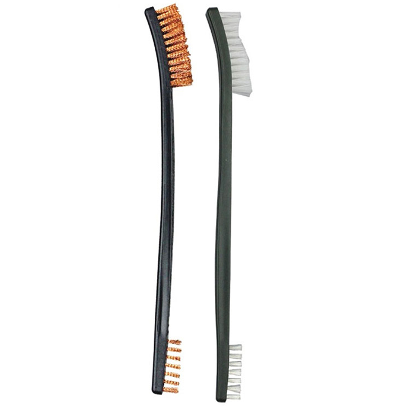 Kétvégű fegyvertisztító kézi kefe sárgaréz vezetékek