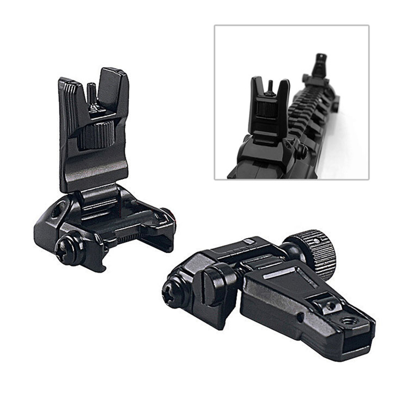 Fém alacsony profilú eltolásos felhajtható gyors átmenet hátul elöl Hátsó irányzék vas készlet Tactical Ar15 puska fekete