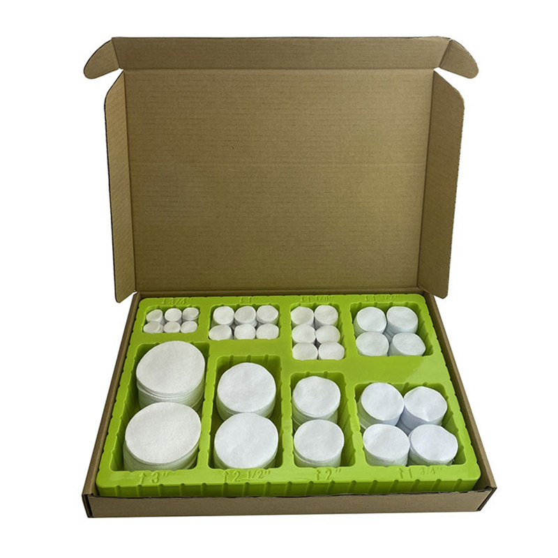 Univerzális fehér pamutszövet négyzet alakú pisztolytisztító tapaszok buborékfólia